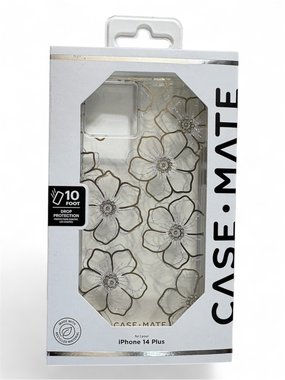 case-mate Clear iPhone 14 Plus Case with Gold Floral Outline